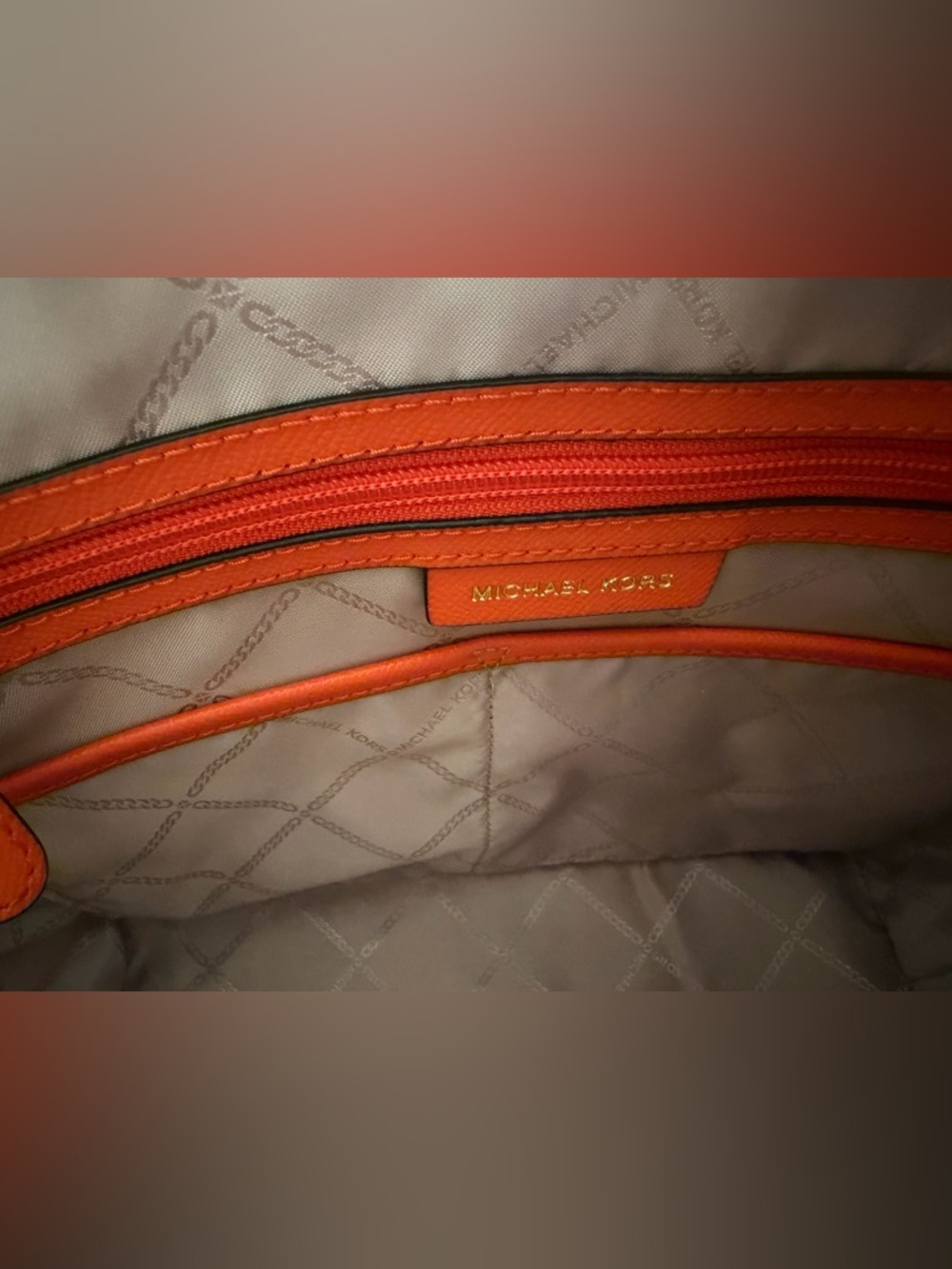 MICHAEL KORS Clementine Orange Saffiano Leather Tote - Picture 15 of 16